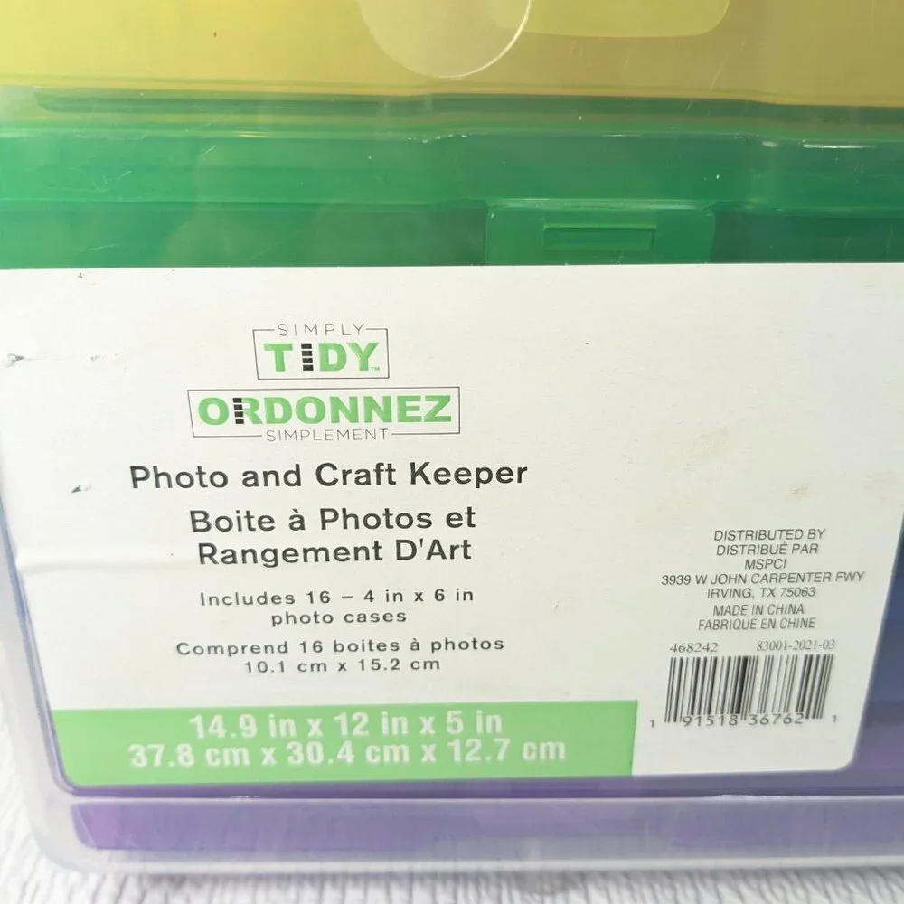 Photo & Craft Keeper 16 Cases 4x6” Photo Storage Box rainbow‎ Inner Organization